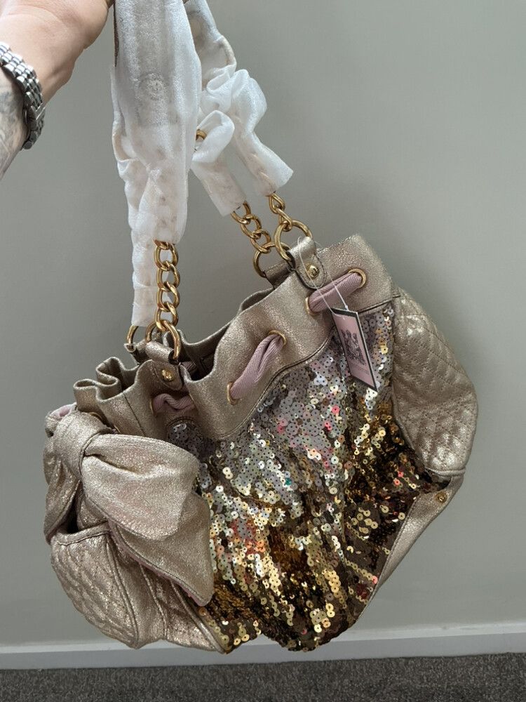 Juicy Couture Gold Sequin Bucket Bag