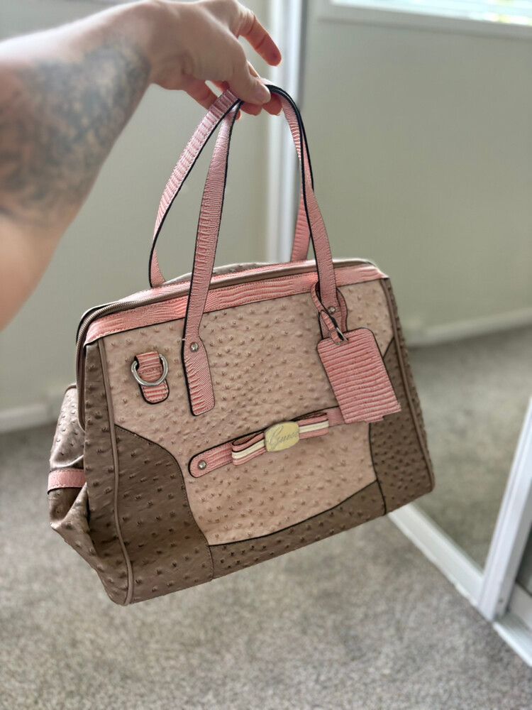 Guess Pink and Brown Handbag