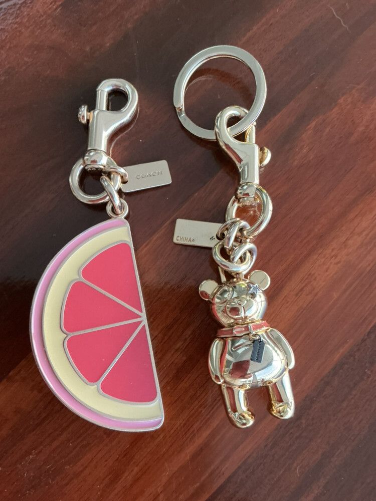 Coach Pink and Gold Keyrings bag charm