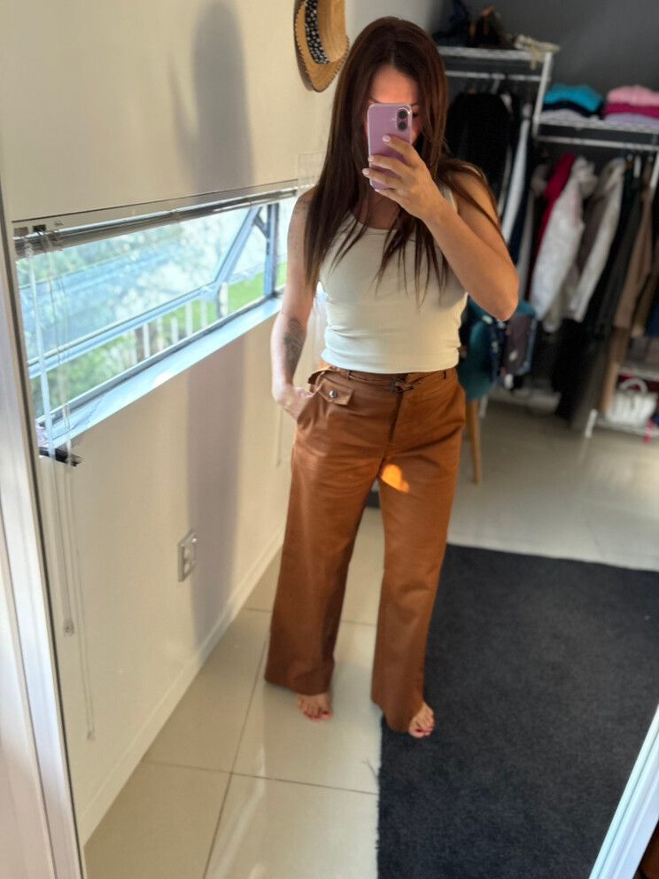 wide leg Cue Brown Pants Size 8