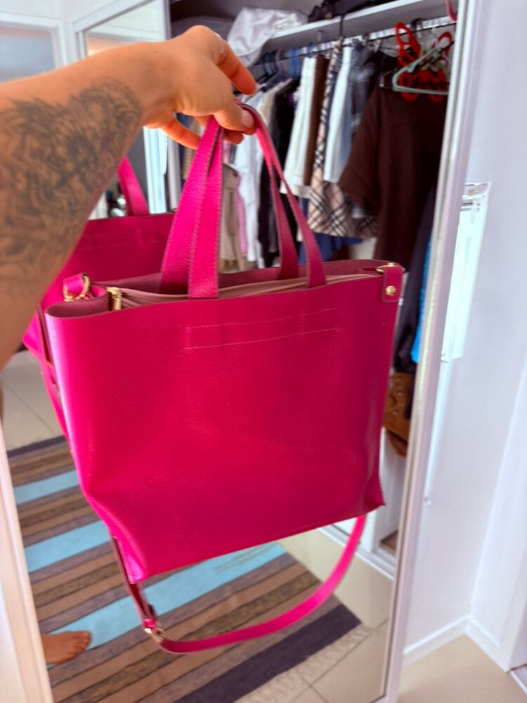 Pink Handbag genuine leather