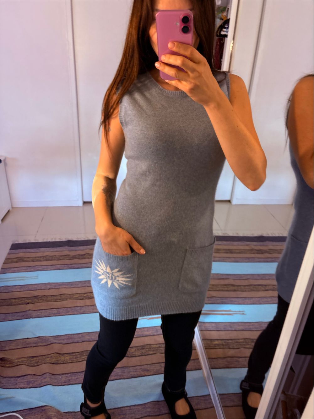 Du Pret Cashmere Grey Knit Dress or vest