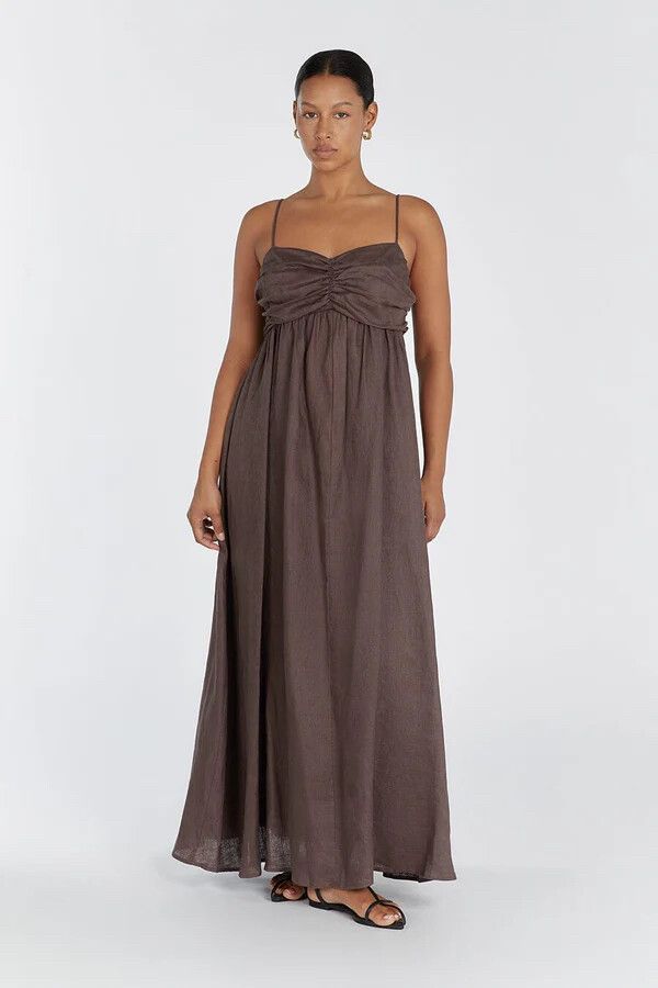 adrianna papell brown dress One Shoulder Jacquard Mermaid Gown With Drape Detail In Copper Chocolate