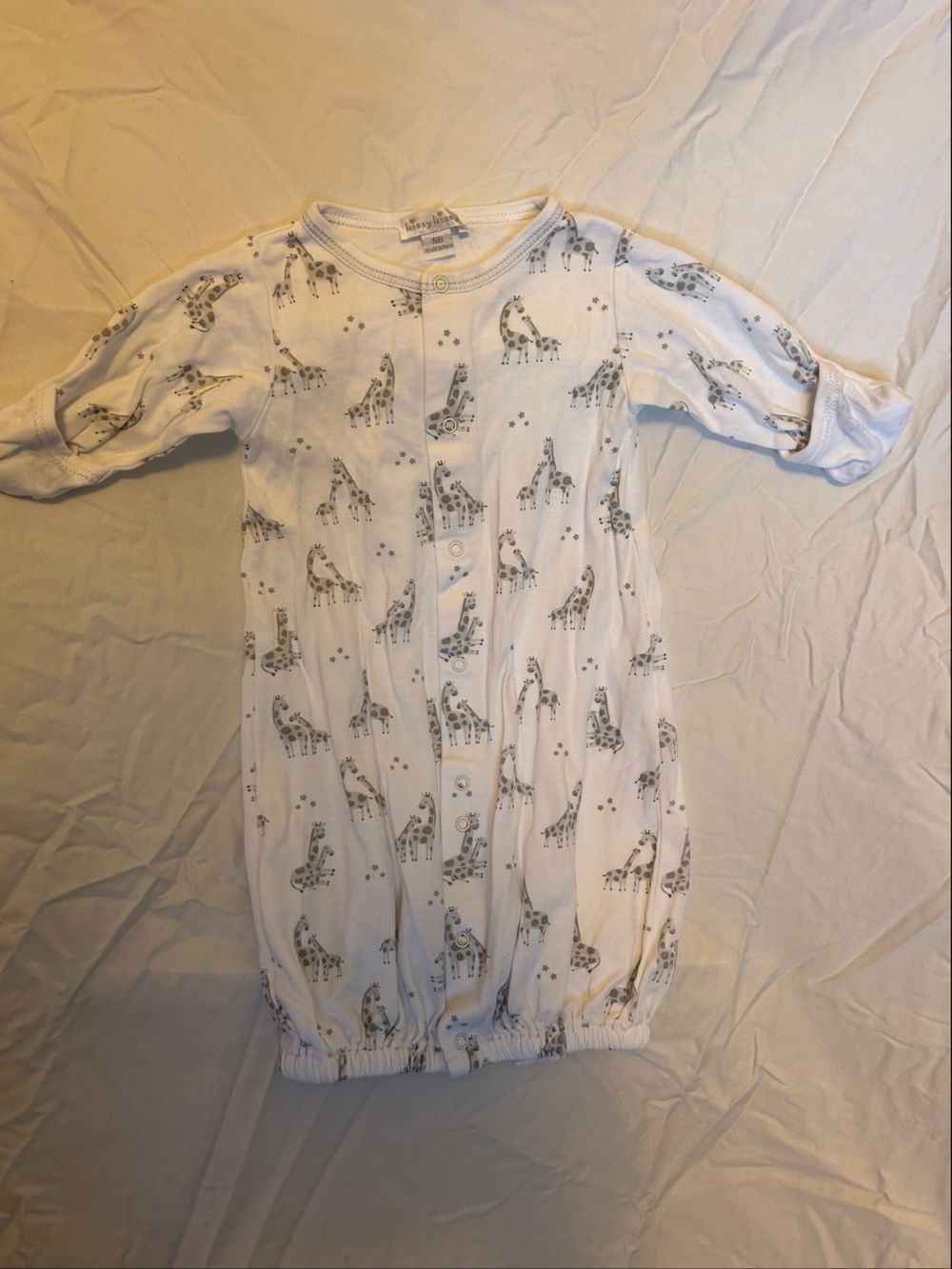 Kissy Kissy White Giraffe Print Sleepsuit