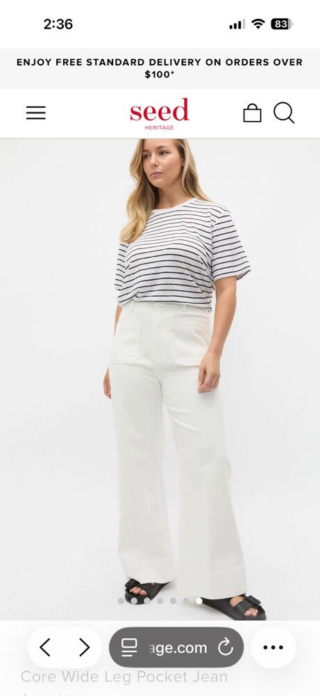 Seed White Core Wide Leg Jeans