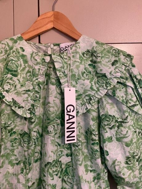 GANNI Green Floral Dress