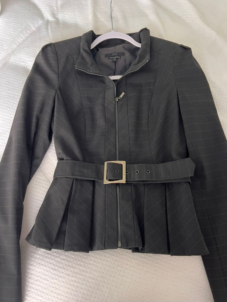 Cue Black Pinstripe Jacket