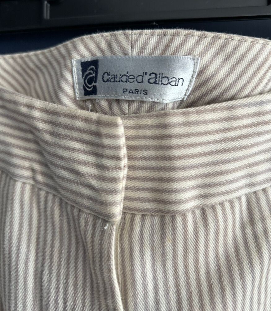 Clauded'alban Beige Striped Trousers