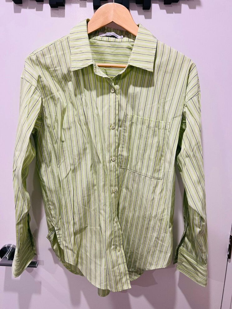 Stories Be Told Green Striped Shirt