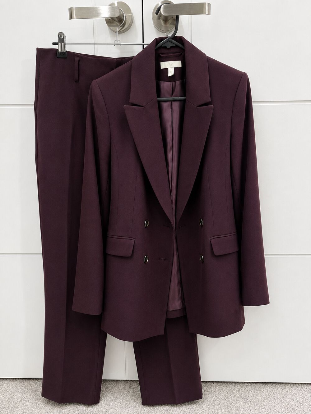 H&M Burgundy Double Breasted Suit Set