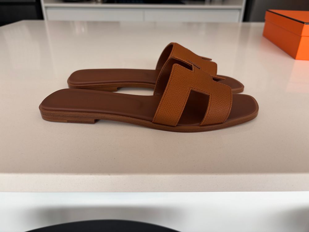 Hermès Oran Gold Sandals