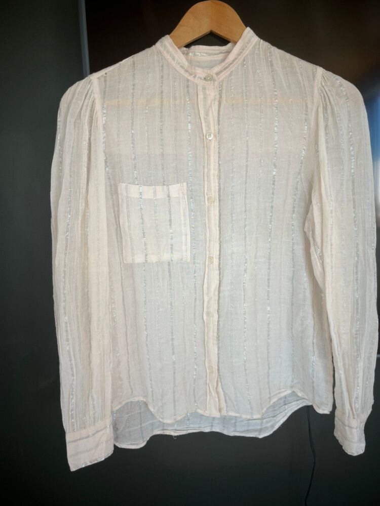Isabel Marant Etoile - Isabel Marant toile Pale Pink and Silver Striped Shirt on