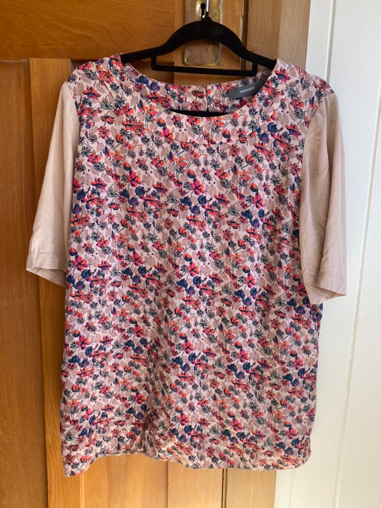 Pink Floral Silk Blouse