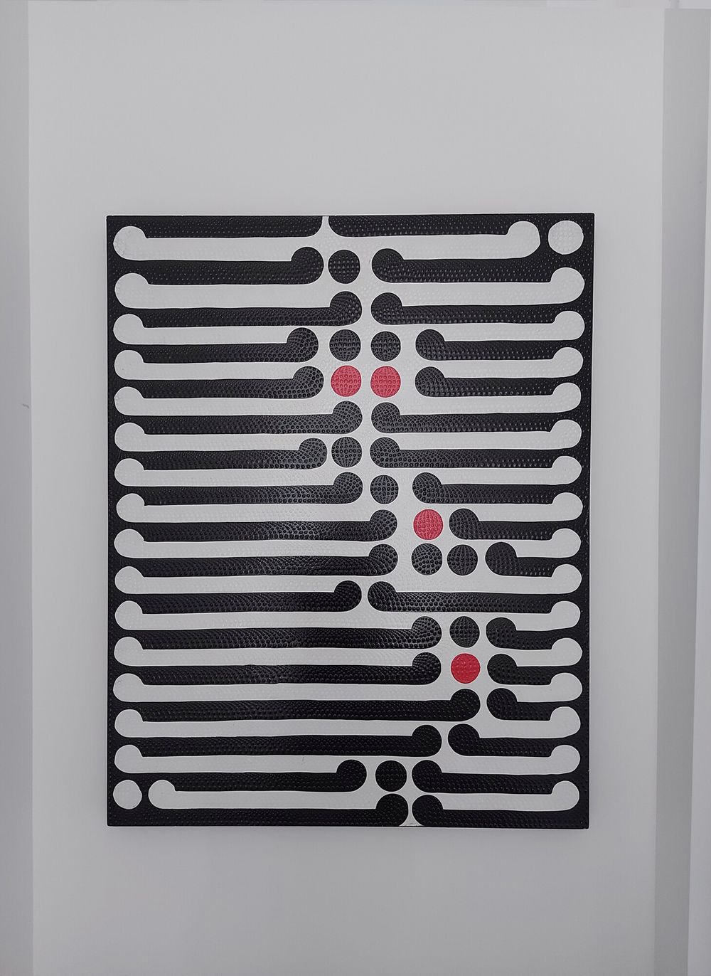 *PICK UP ONLY | LARGE DOT PAINTING ON CANVAS | MAORI WAKA | ARTIST: ROBIANTO | RED WHITE BLACK