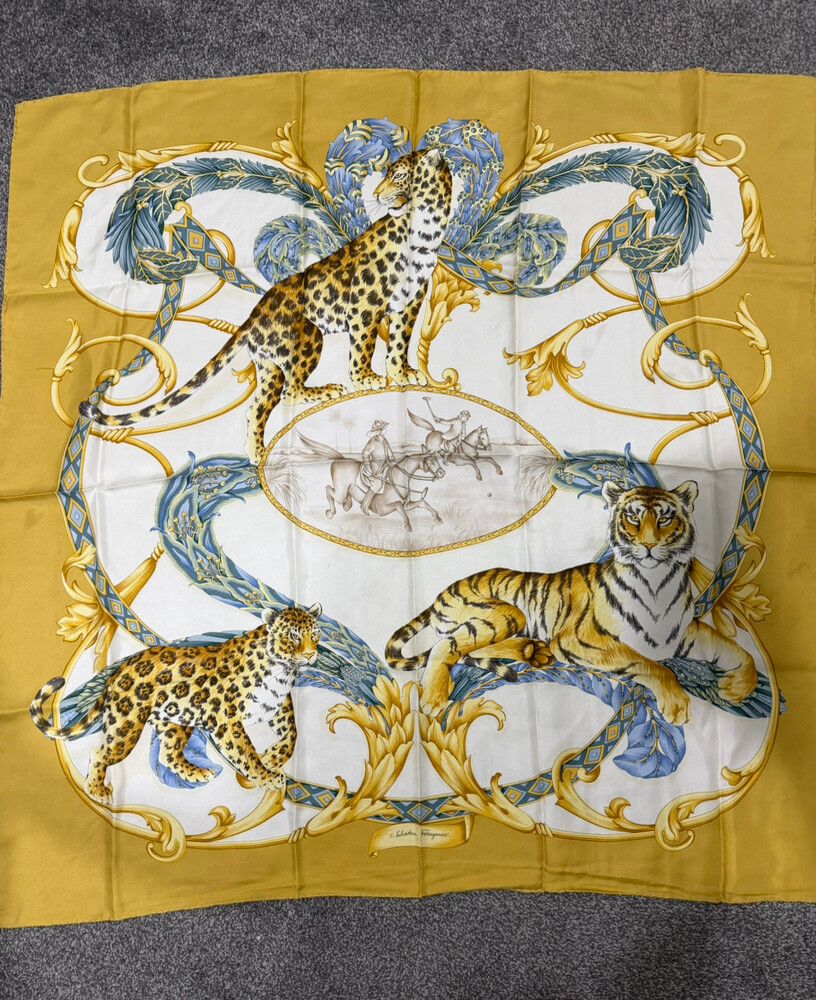 Salvatore Ferragamo Tiger Silk Scarf