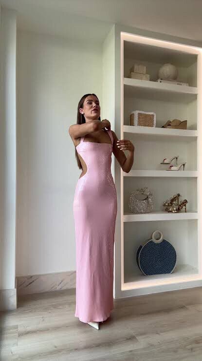 Meshki - MESHKI Adoria Maxi Dress - Pale Pink on Designer Wardrobe