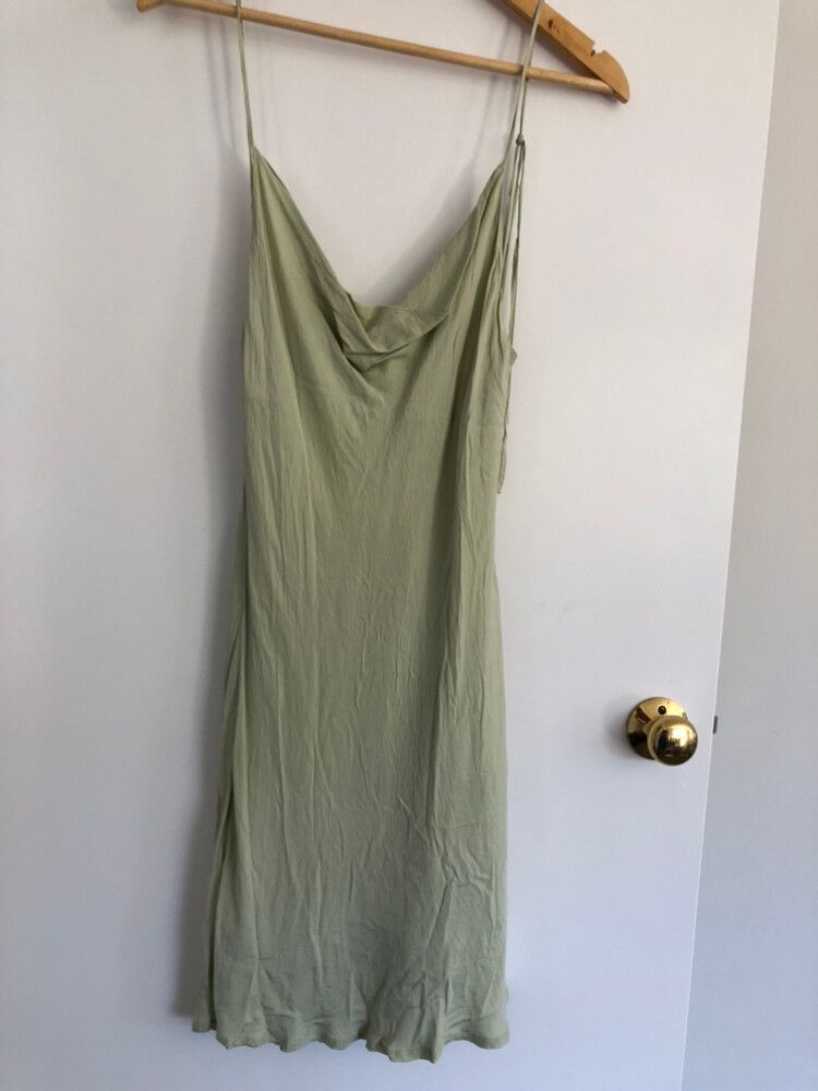 Mint Green Tie Up Mini Dress