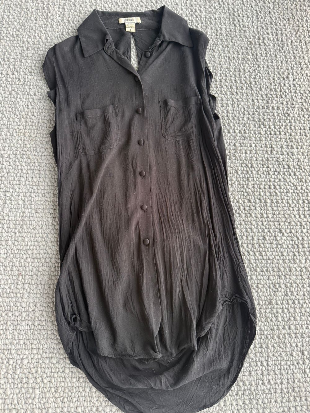 Isakelle Black Backless Shirt