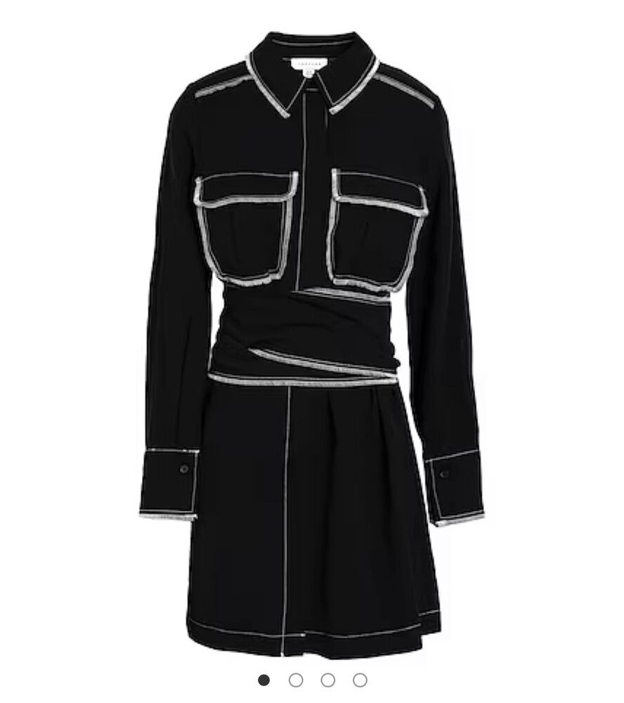 TOPSHOP contrast stitch tie-front shirt dress