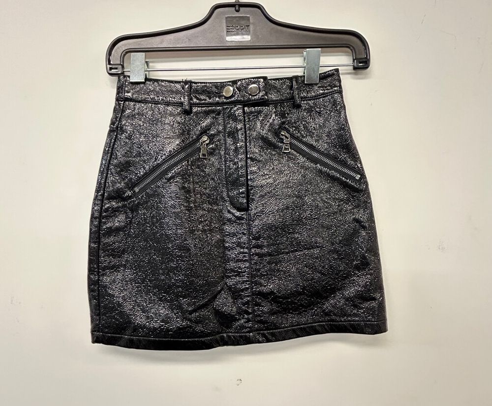 Black Faux leather Mini Skirt