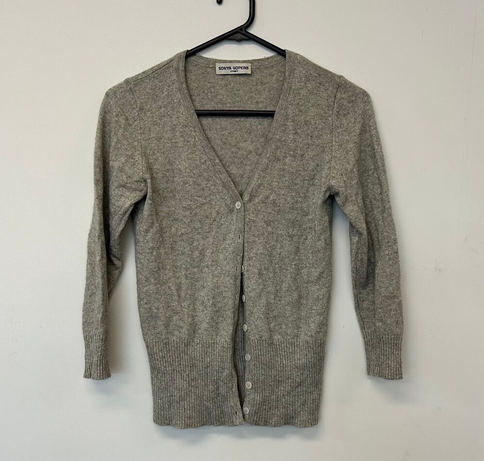 Grey “Audrey” Cashmere Cardigan