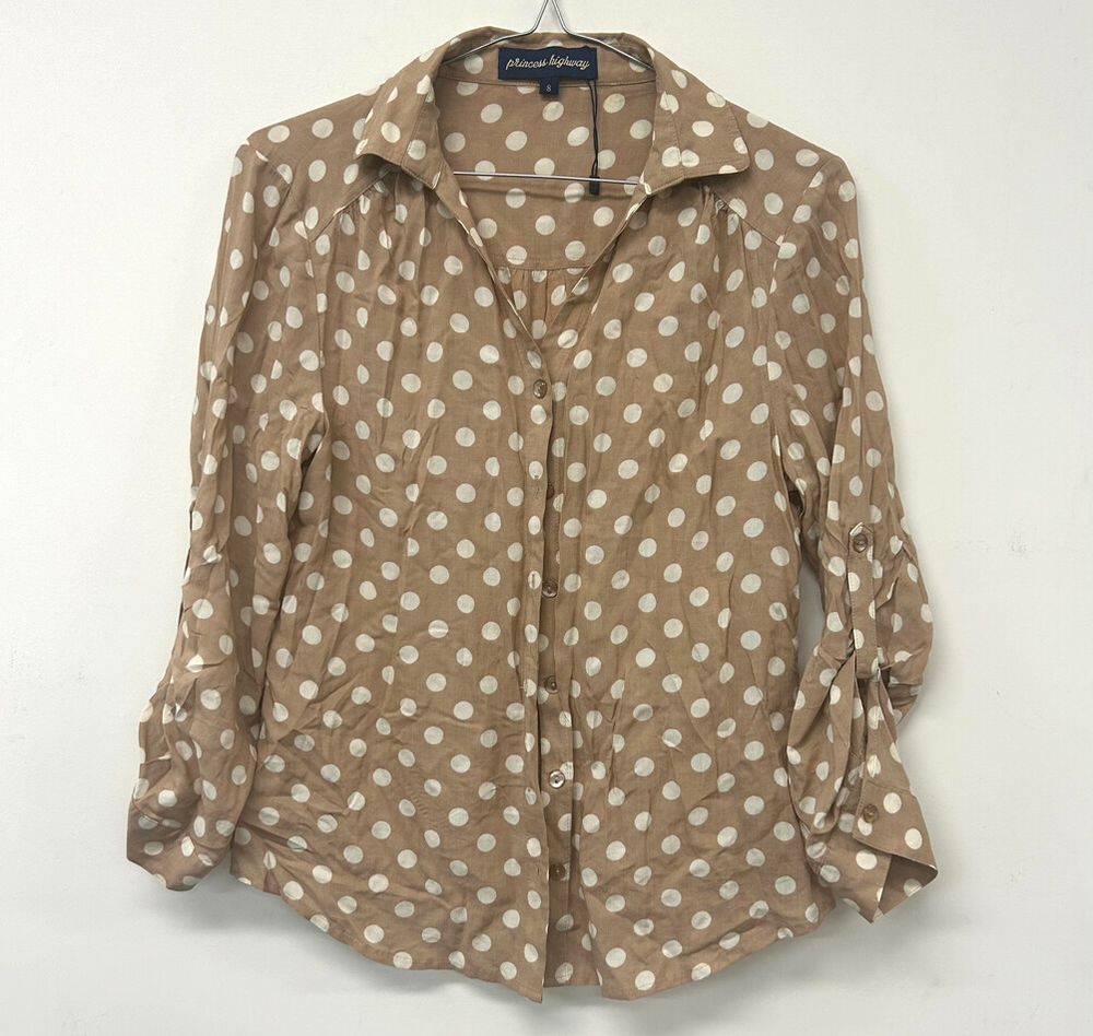 Cream And White Polka Dot Shirt