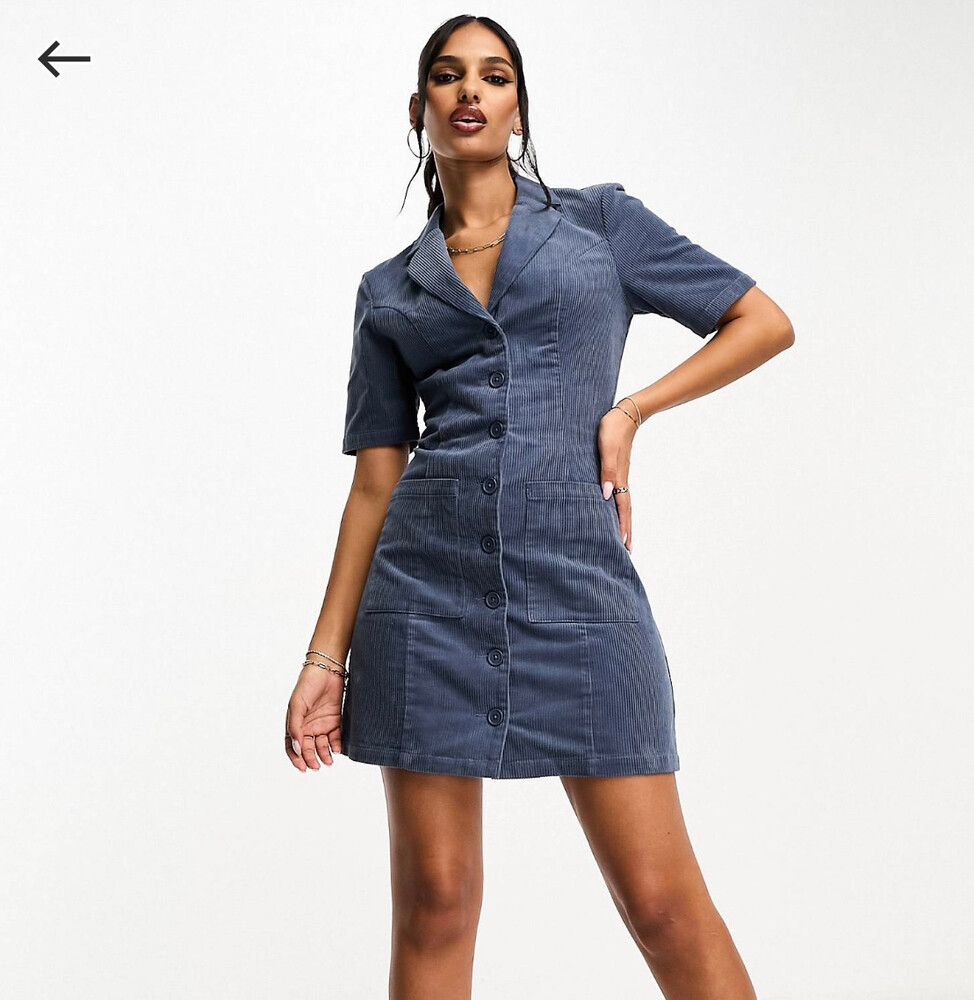 ASOS Blue Cord Mini Dress