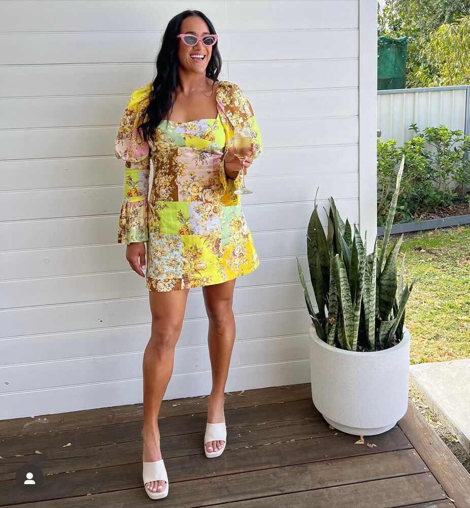 Matilde Puff Sleeve Patchwork Mini Dress