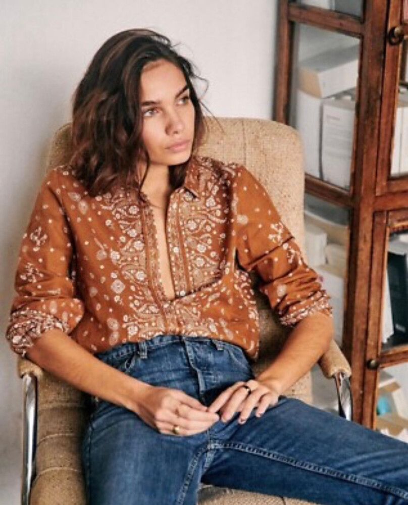 Pierro Printed Paisley Bandana Shirt