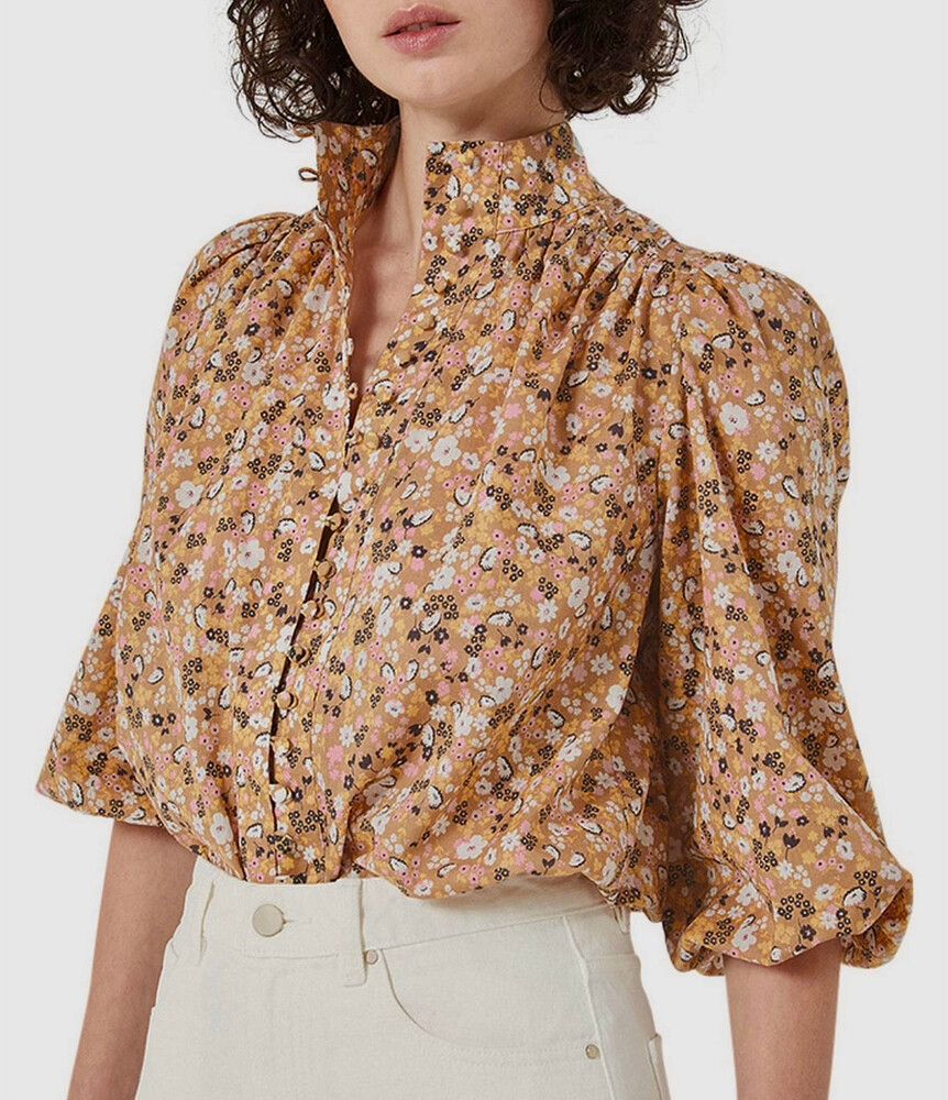 Floral High Neck Blouse