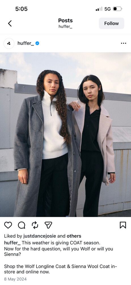 Huffer Wolf Granite Longline Coat