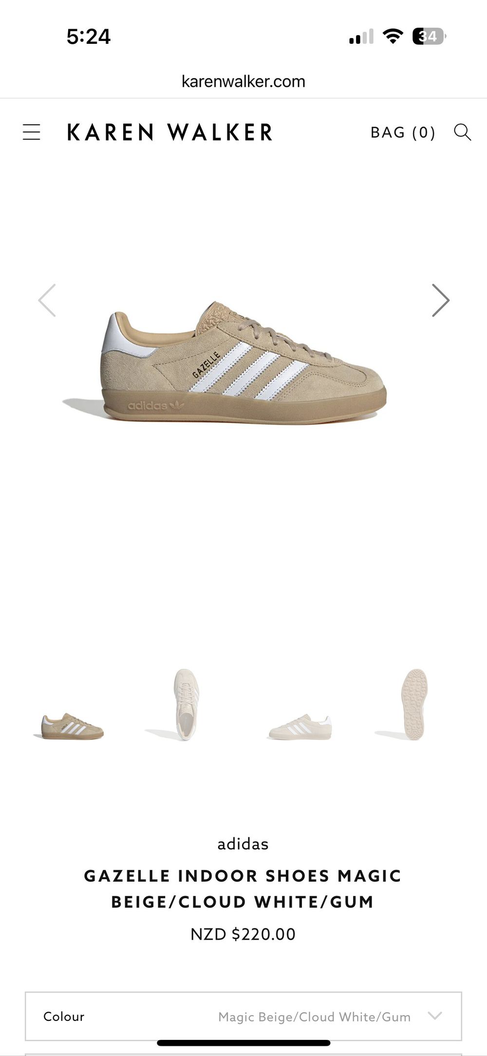 Adidas Beige White Gazelle Sneakers