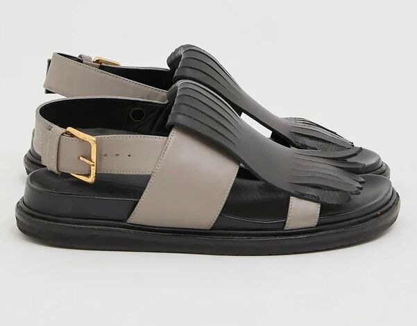 MARNI Leather Fussbett Fringe Sandals sz. 37
