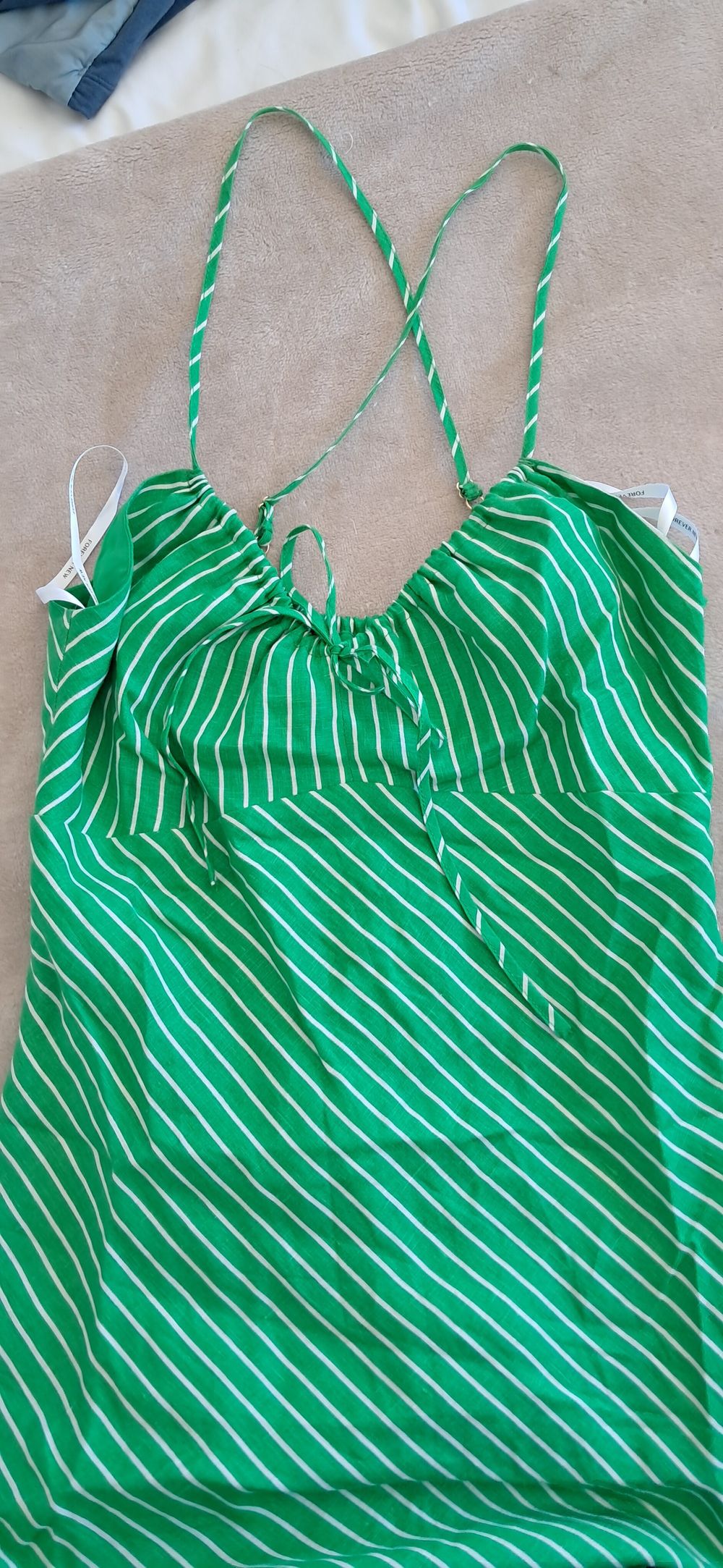 Forever New Green White Dress