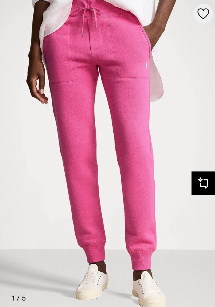 RALPH LAUREN Hot Pink Trackpants and Striped Cotton Top RRP $350