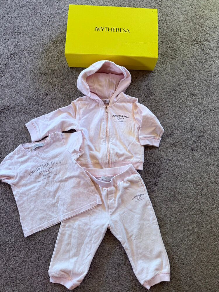 Authentic DIOR Baby Pink hoodie, T-shirt and pants Size 12-18 months RRP $2,000