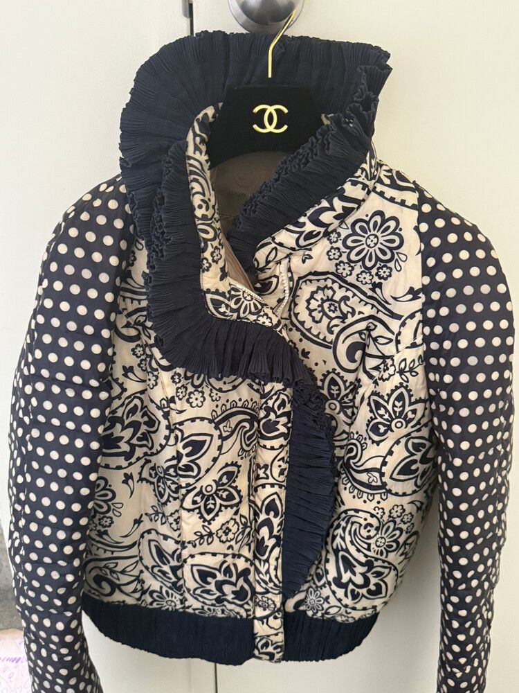 Designer ODDI Polka Dot Puffer Jacket Size 8-10 RRP $1,000