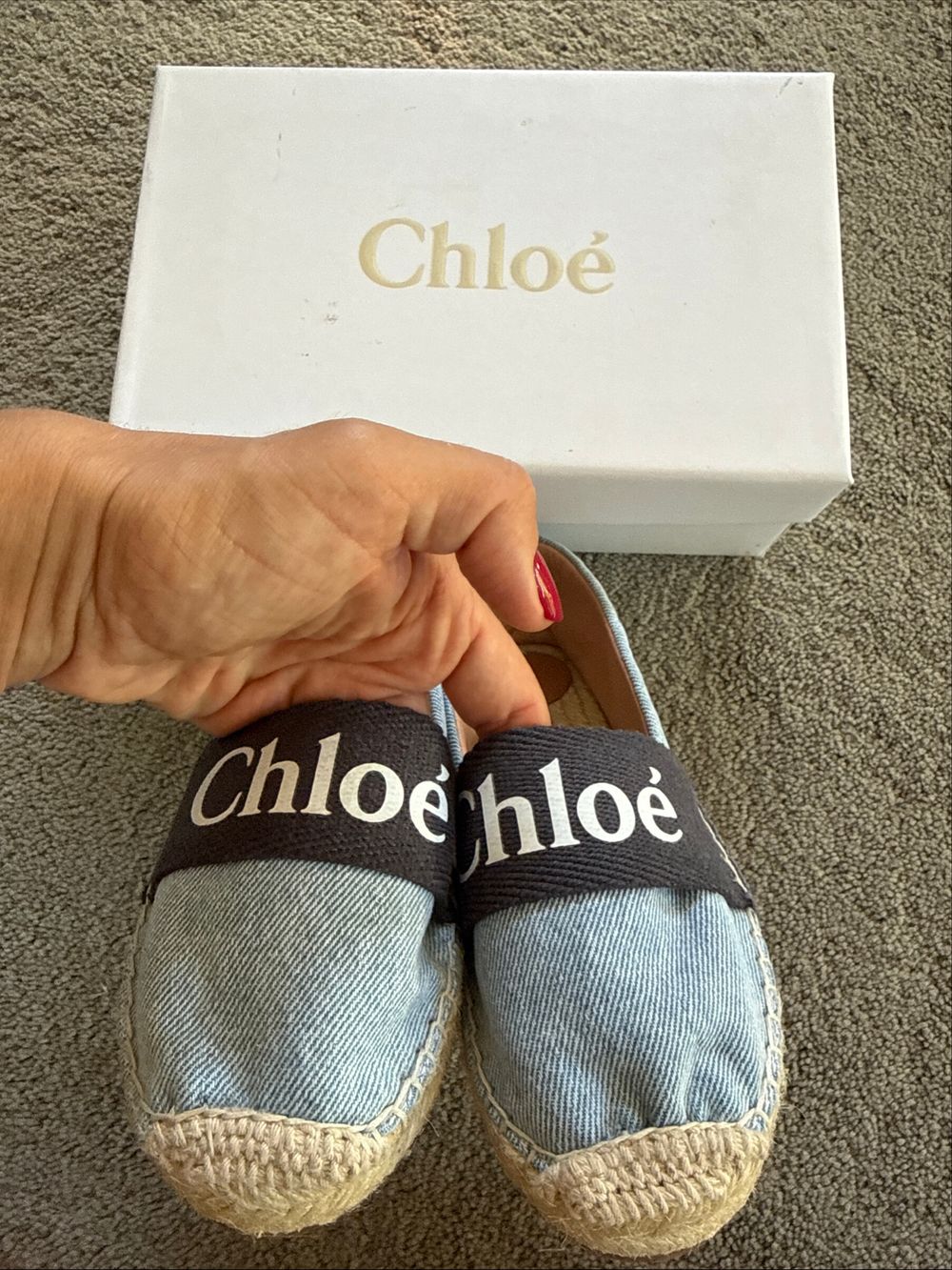 Authentic CHLOÈ Kids Denim Espadrilles 2025 Collection Size 30 RRP $340 ^Brand NEW**