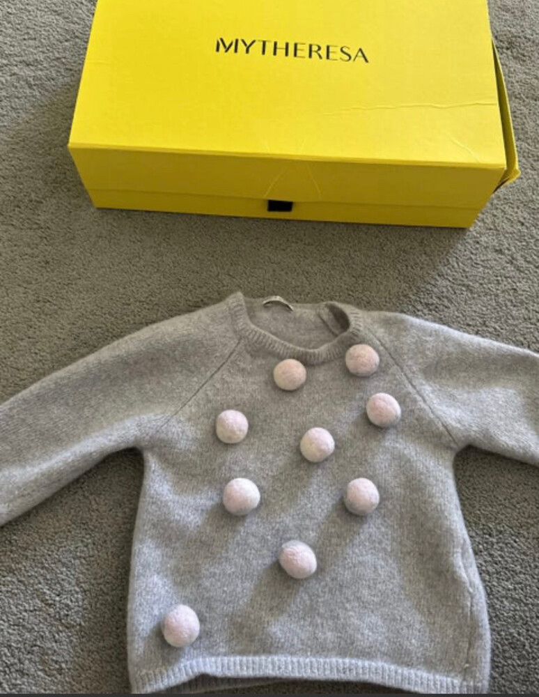 IL GUFO Italy Girls fine wool jumper with pom-poms Size 2y RRP $350