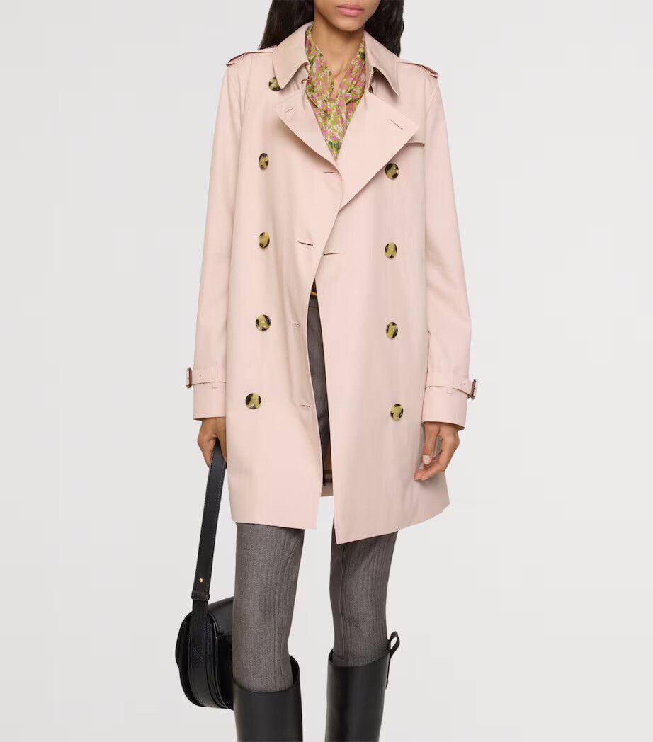 Authentic BURBERRY Women Pink Trenchcoat Size 8 RRP $2,800