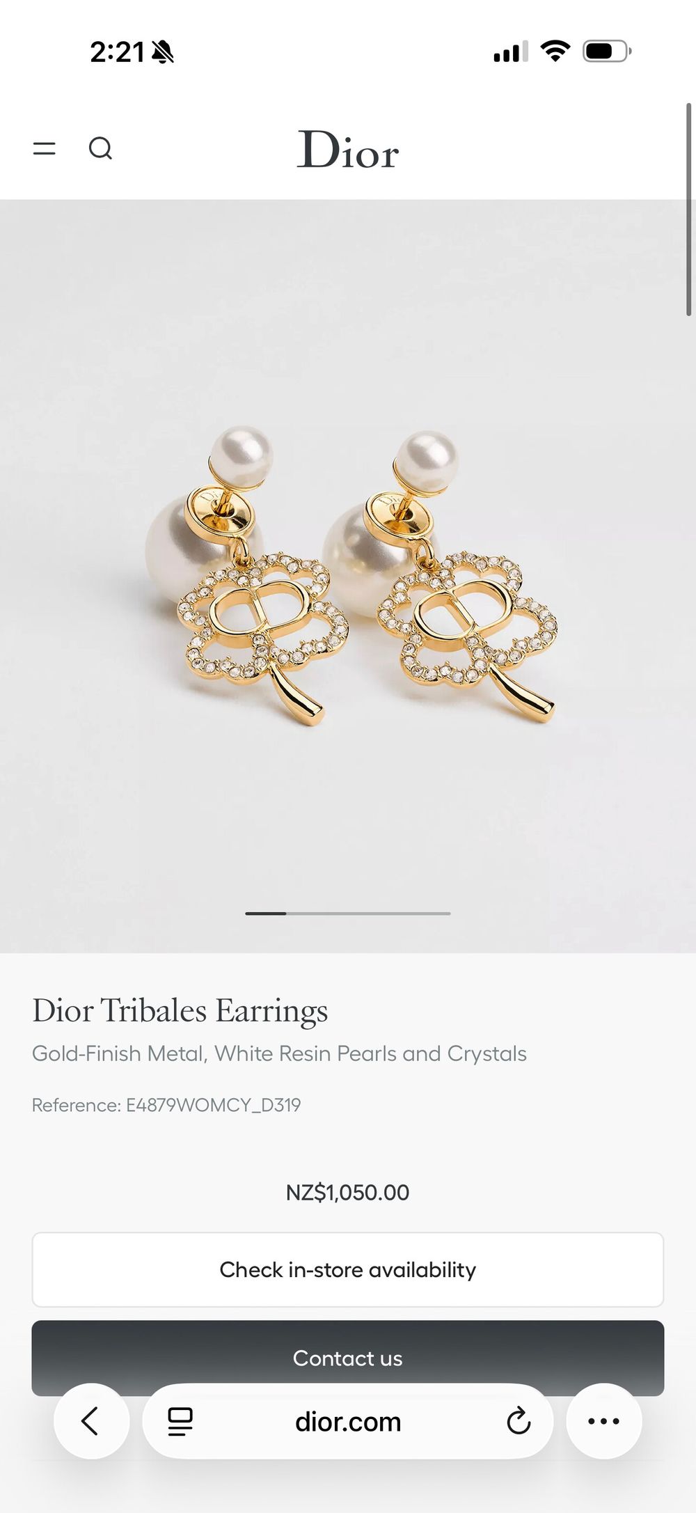Authentic CRISTIAN DIOR Tribales Crystal Earrings RRP $1,100