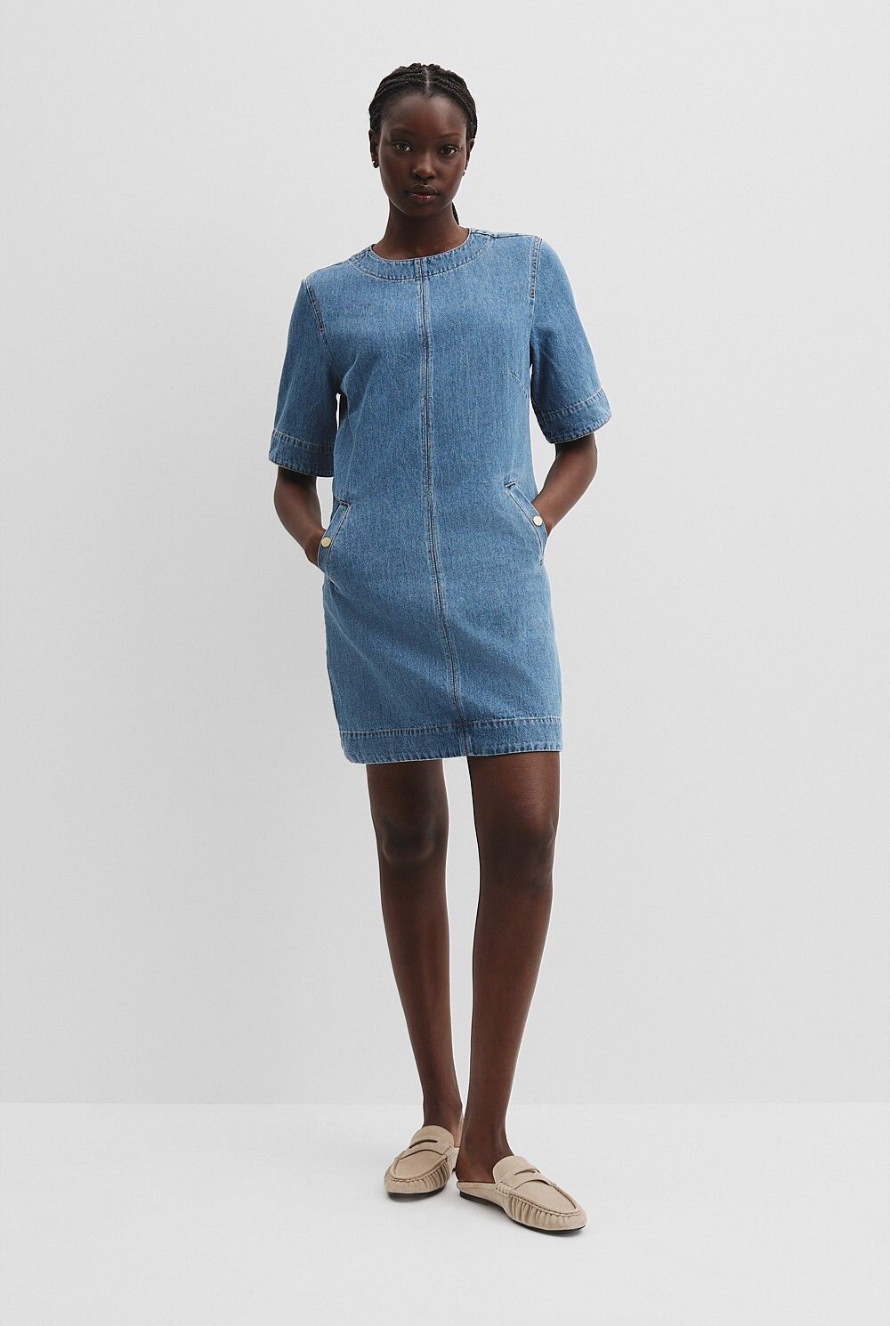 Denim mini dress