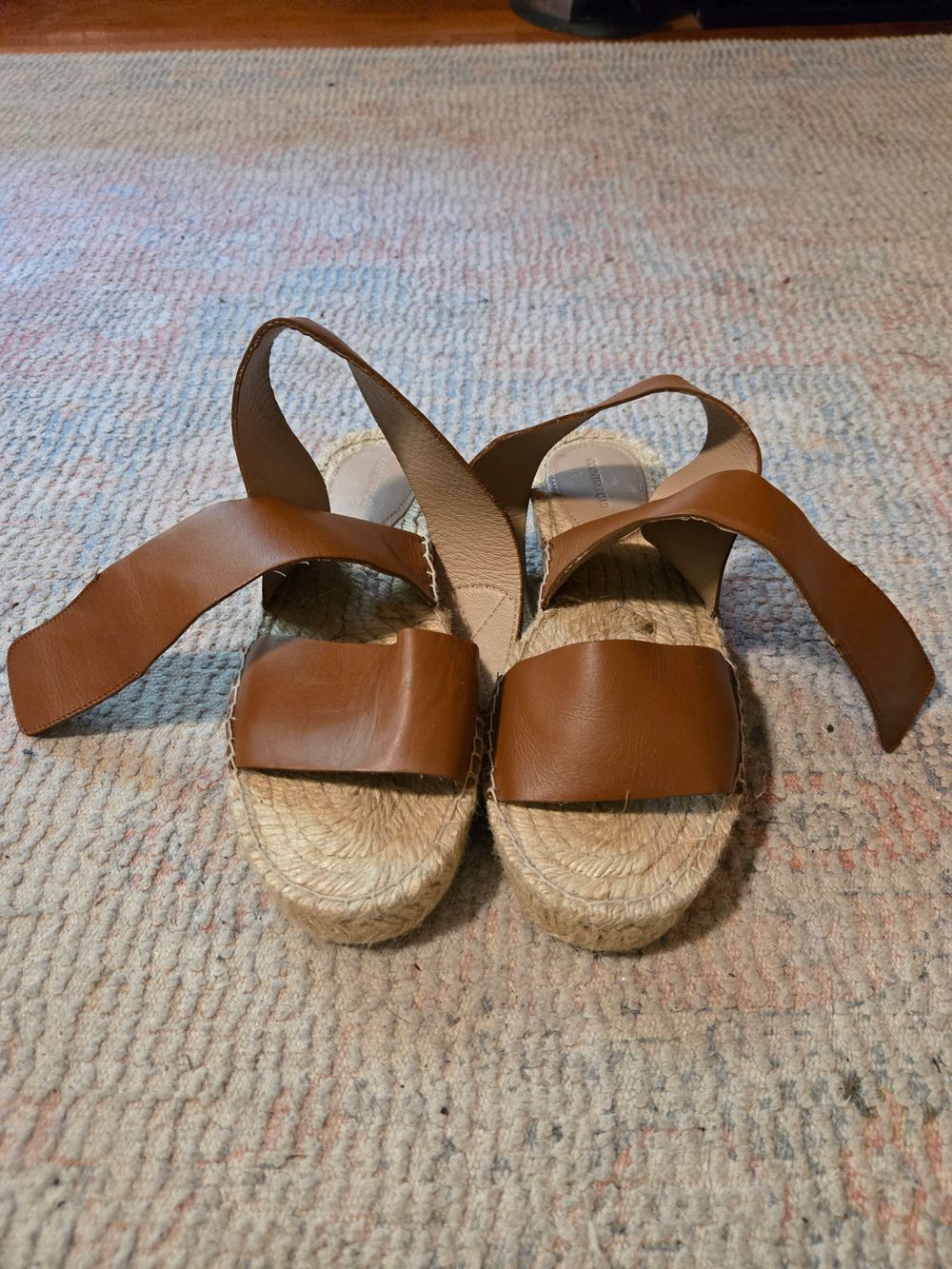 Country Road Brown Leather Espadrille Sandals