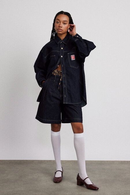 Damson Madder blue denim shorts