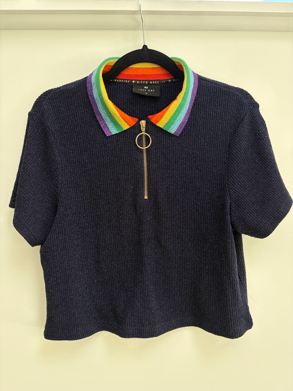 Lazy Oaf Blue Zipped Top