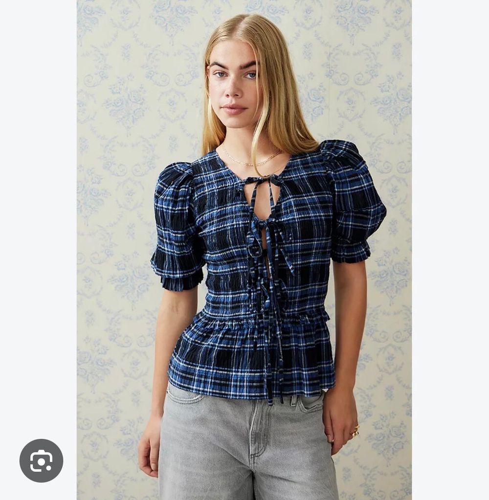 Damson Madder Bluebell blouse with ties