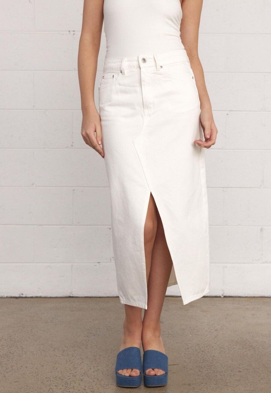 Love Again Denim Midi Skirt