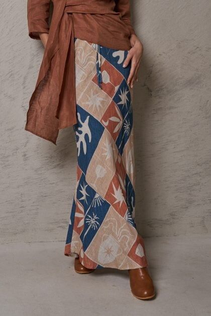 Valeria Label Printed Maxi Skirt