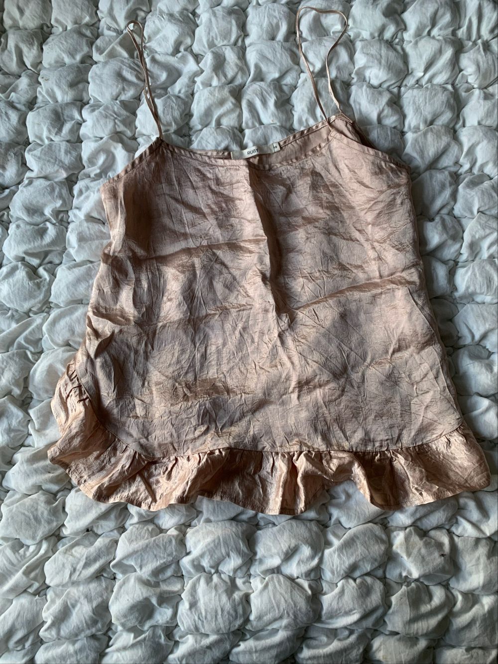 RUBY Pink Crushed Satin Camisole Top