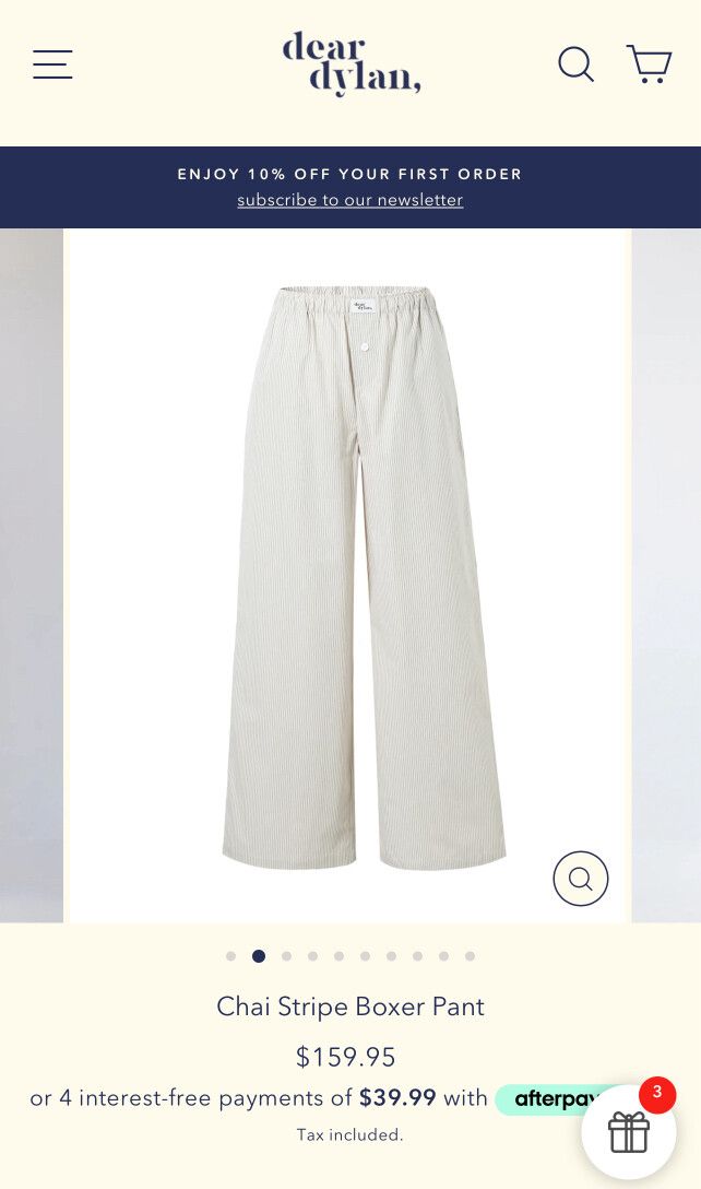 Dear Dylan Chai Stripe Boxer Pant